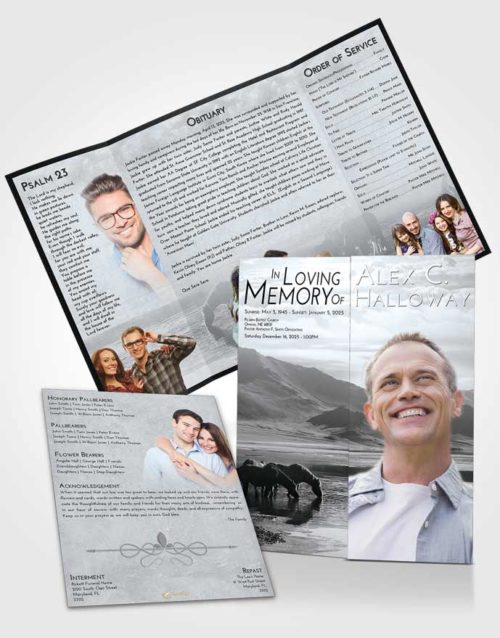 Obituary Funeral Template Gatefold Memorial Brochure Freedom Watering Hole
