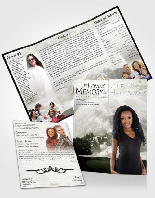 Obituary Funeral Template Gatefold Memorial Brochure Loving Moon Gaze