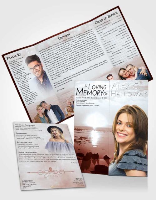 Obituary Funeral Template Gatefold Memorial Brochure Ruby Love Early Rise