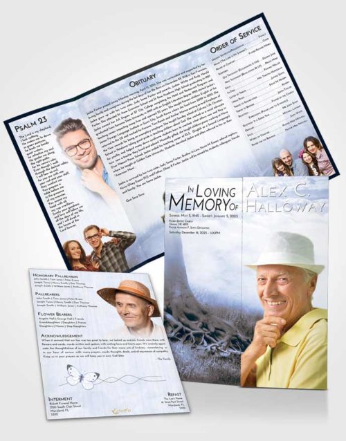 Obituary Funeral Template Gatefold Memorial Brochure Splendid Deep Roots