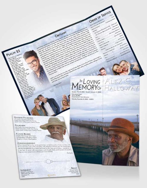Obituary Funeral Template Gatefold Memorial Brochure Splendid Lake Drive
