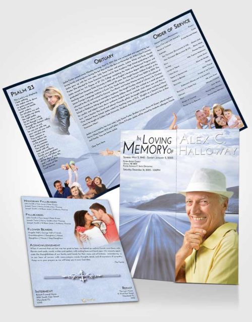 Obituary Funeral Template Gatefold Memorial Brochure Splendid Morning Highway