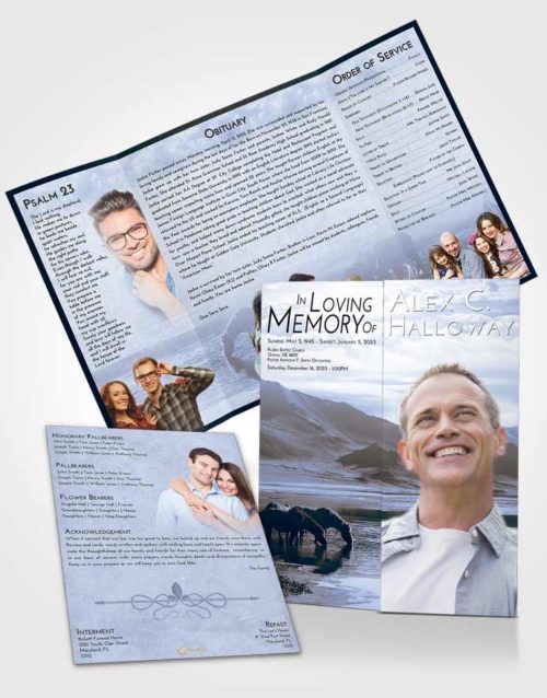 Obituary Funeral Template Gatefold Memorial Brochure Splendid Watering Hole