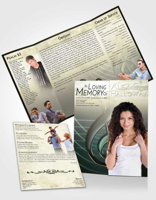 Obituary Funeral Template Gatefold Memorial Brochure At Dusk Allegro