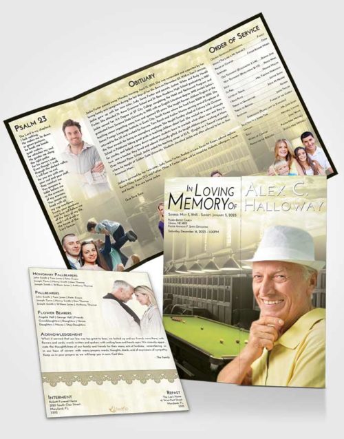 Obituary Funeral Template Gatefold Memorial Brochure At Dusk Billiards Journey