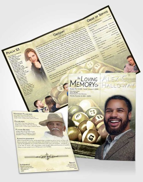 Obituary Funeral Template Gatefold Memorial Brochure At Dusk Billiards Love