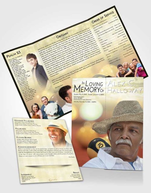 Obituary Funeral Template Gatefold Memorial Brochure At Dusk Billiards Tranquility