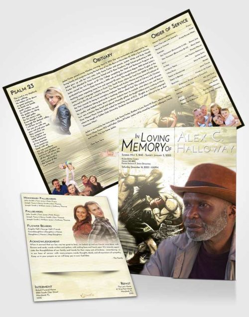 Obituary Funeral Template Gatefold Memorial Brochure At Dusk Boxing Animation