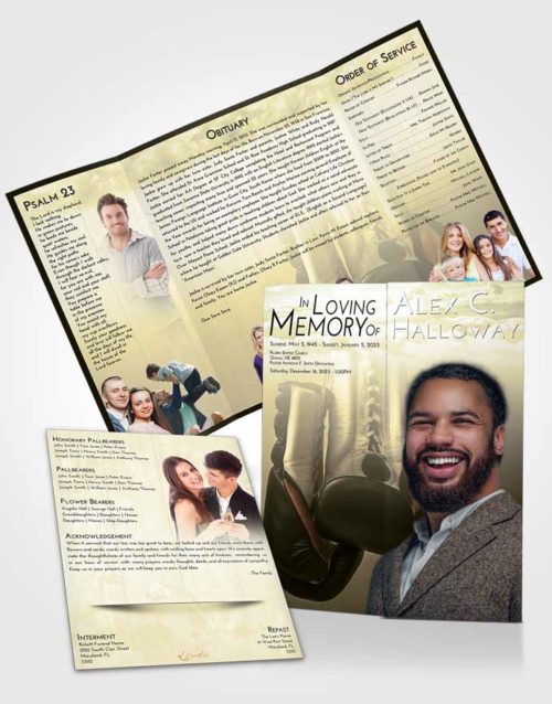 Obituary Funeral Template Gatefold Memorial Brochure At Dusk Boxing Day