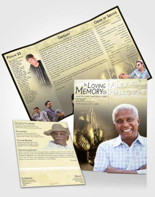 Obituary Funeral Template Gatefold Memorial Brochure At Dusk Boxing Serenity