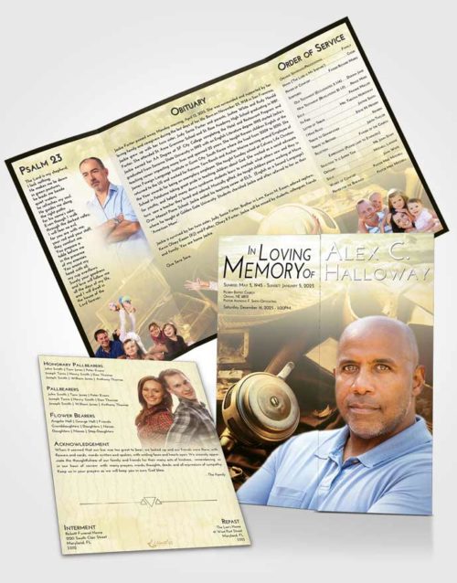 Obituary Funeral Template Gatefold Memorial Brochure At Dusk Fishing Tackle