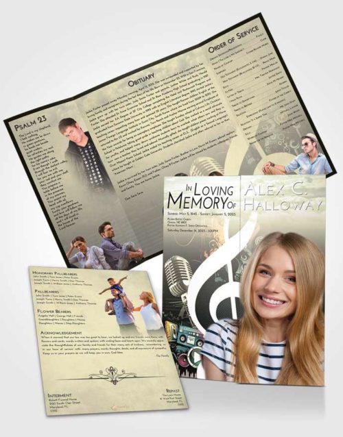 Obituary Funeral Template Gatefold Memorial Brochure At Dusk G Clef