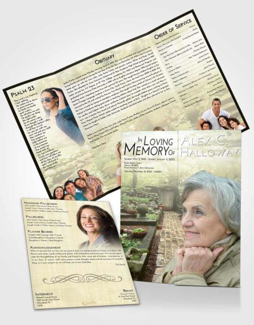 Obituary Funeral Template Gatefold Memorial Brochure At Dusk Gardening Desire