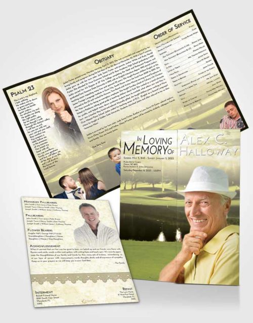 Obituary Funeral Template Gatefold Memorial Brochure At Dusk Golf Paradise