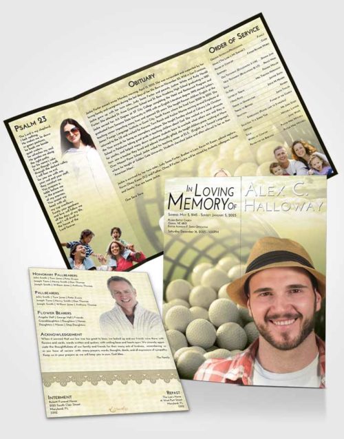 Obituary Funeral Template Gatefold Memorial Brochure At Dusk Golf Tranquility