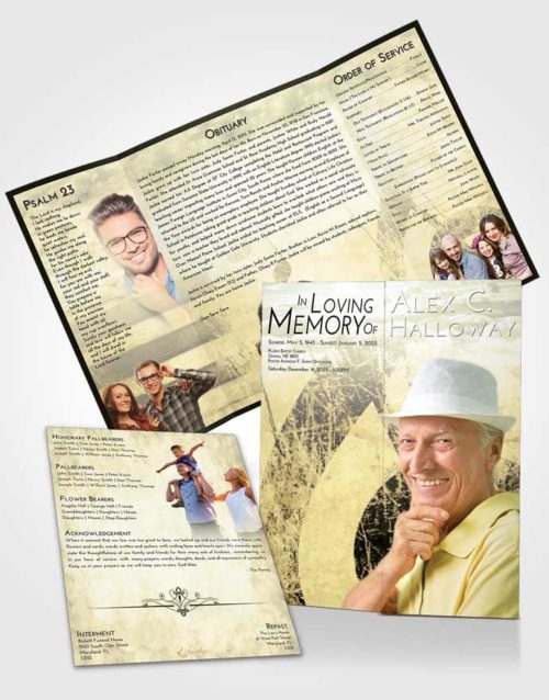 Obituary Funeral Template Gatefold Memorial Brochure At Dusk Harmonica