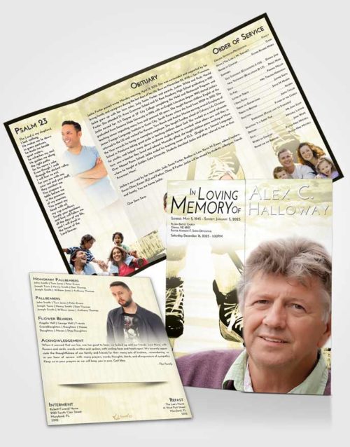 Obituary Funeral Template Gatefold Memorial Brochure At Dusk Hockey Pride