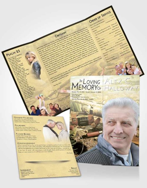 Obituary Funeral Template Gatefold Memorial Brochure At Dusk Hunters Life