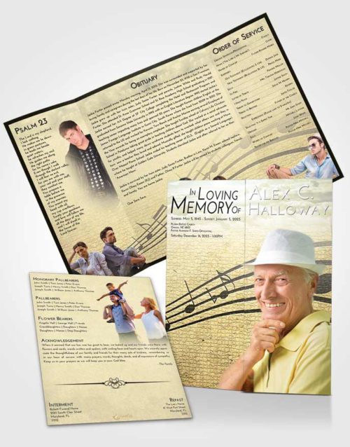 Obituary Funeral Template Gatefold Memorial Brochure At Dusk Portamento
