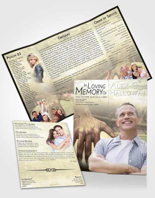 Obituary Funeral Template Gatefold Memorial Brochure At Dusk Rugby Surprise