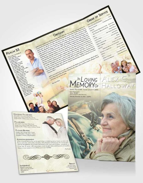 Obituary Funeral Template Gatefold Memorial Brochure At Dusk Sewing Love