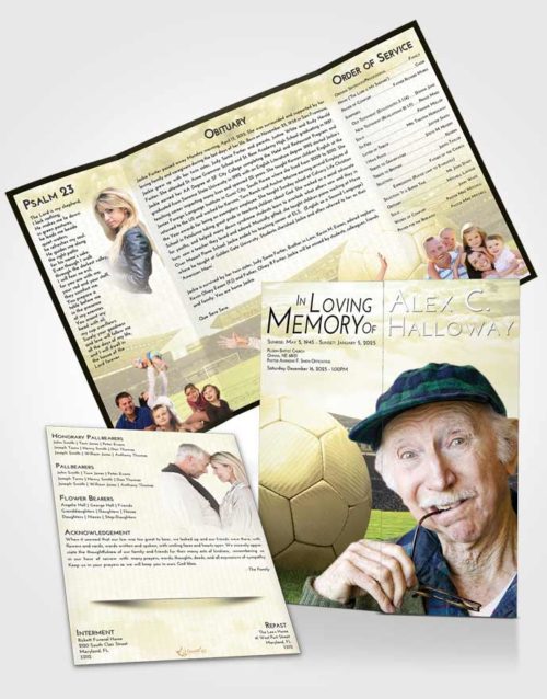 Obituary Funeral Template Gatefold Memorial Brochure At Dusk Soccer Love