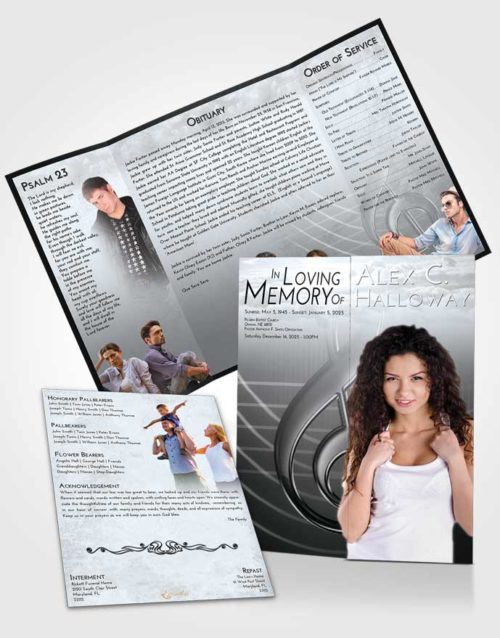 Obituary Funeral Template Gatefold Memorial Brochure Freedom Allegro