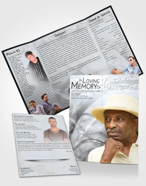 Obituary Funeral Template Gatefold Memorial Brochure Freedom Basketball Fame