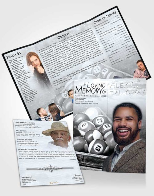 Obituary Funeral Template Gatefold Memorial Brochure Freedom Billiards Love