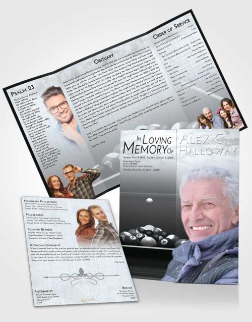 Obituary Funeral Template Gatefold Memorial Brochure Freedom Billiards Pride