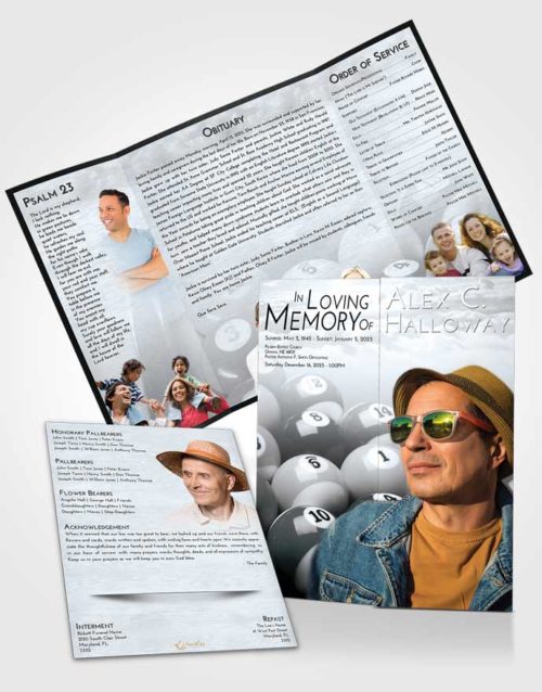 Obituary Funeral Template Gatefold Memorial Brochure Freedom Billiards Serenity
