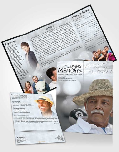 Obituary Funeral Template Gatefold Memorial Brochure Freedom Billiards Tranquility