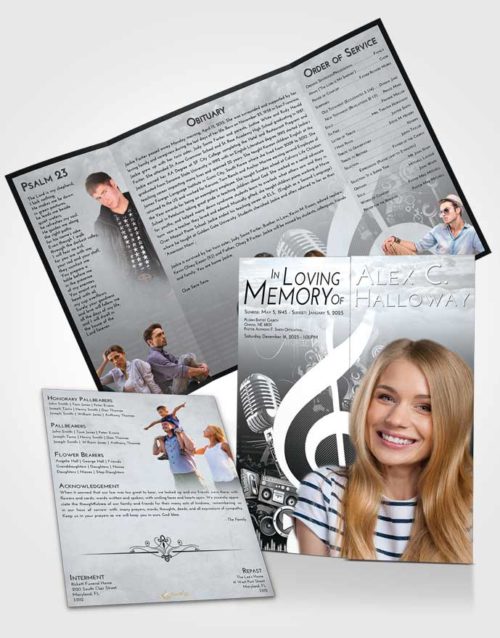 Obituary Funeral Template Gatefold Memorial Brochure Freedom G Clef