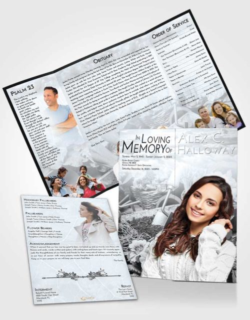 Obituary Funeral Template Gatefold Memorial Brochure Freedom Gardening Memories