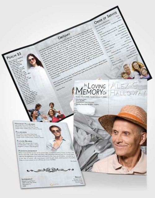 Obituary Funeral Template Gatefold Memorial Brochure Freedom Gardening Morning