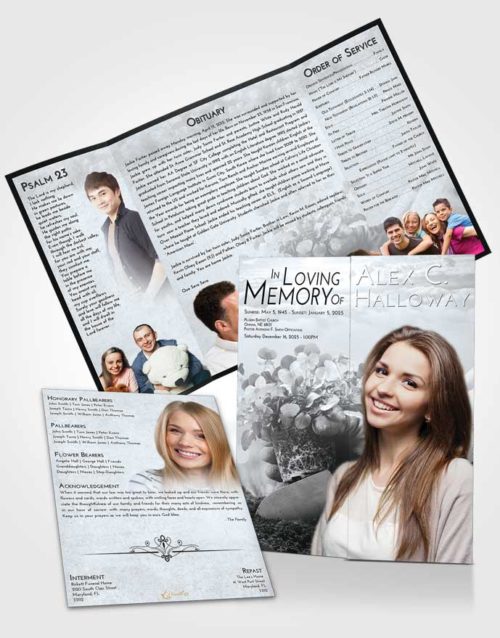 Obituary Funeral Template Gatefold Memorial Brochure Freedom Gardening Passion