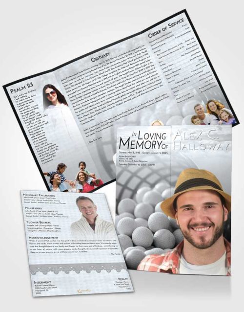 Obituary Funeral Template Gatefold Memorial Brochure Freedom Golf Tranquility