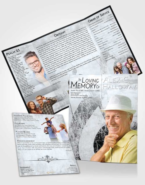 Obituary Funeral Template Gatefold Memorial Brochure Freedom Harmonica