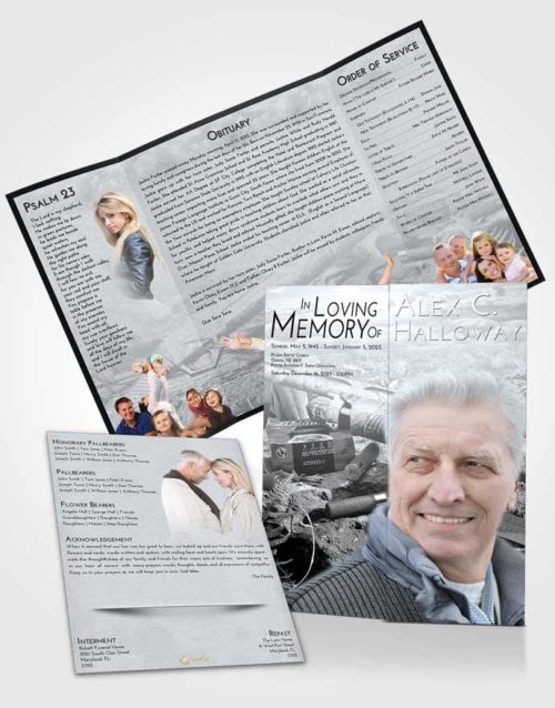 Obituary Funeral Template Gatefold Memorial Brochure Freedom Hunters Life