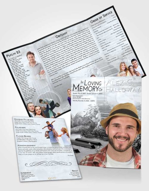 Obituary Funeral Template Gatefold Memorial Brochure Freedom Jungle Music