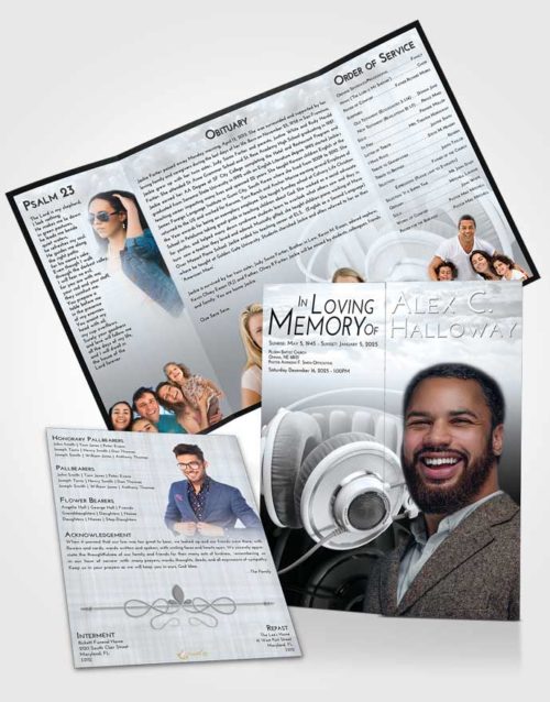 Obituary Funeral Template Gatefold Memorial Brochure Freedom Music Alley