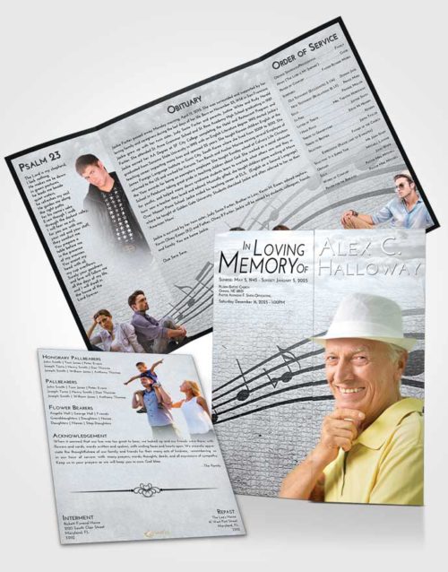 Obituary Funeral Template Gatefold Memorial Brochure Freedom Portamento