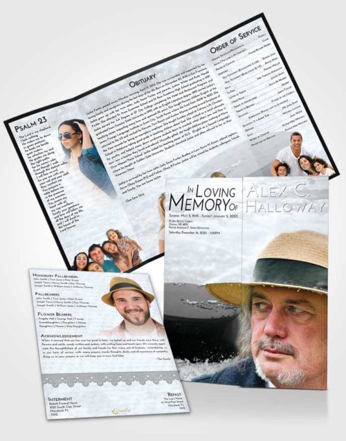 Obituary Funeral Template Gatefold Memorial Brochure Freedom Puck of Honor