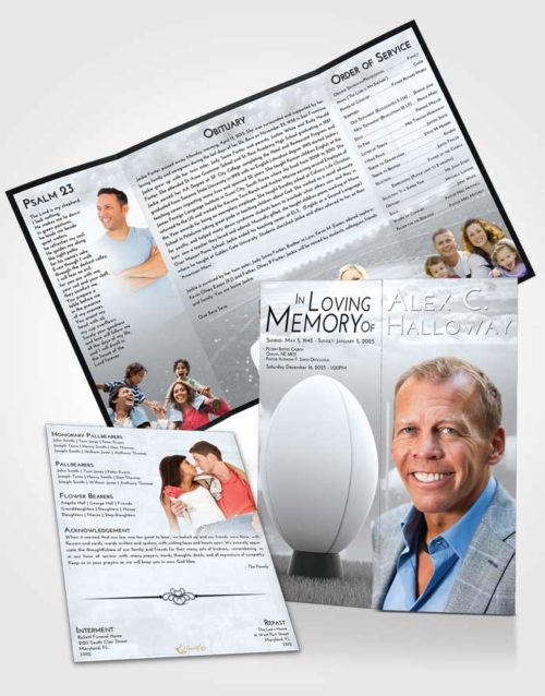 Obituary Funeral Template Gatefold Memorial Brochure Freedom Rugby Honor