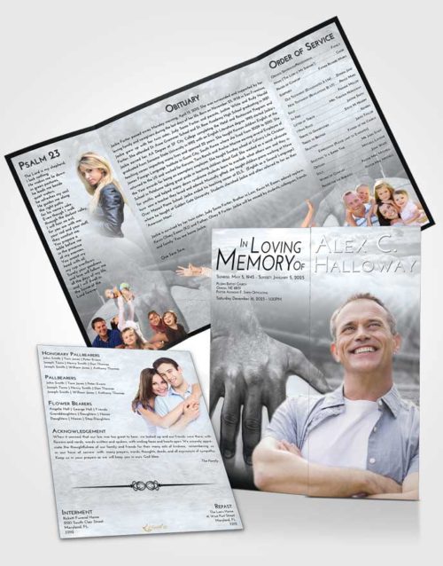 Obituary Funeral Template Gatefold Memorial Brochure Freedom Rugby Surprise