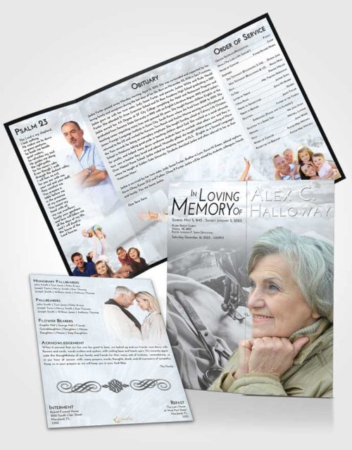 Obituary Funeral Template Gatefold Memorial Brochure Freedom Sewing Love