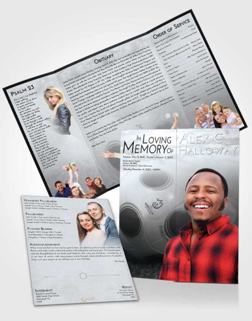 Obituary Funeral Template Gatefold Memorial Brochure Freedom Soccer Miracle