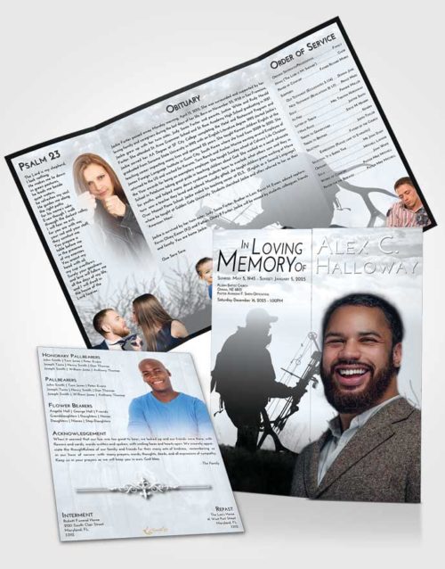 Obituary Funeral Template Gatefold Memorial Brochure Freedom The Hunt