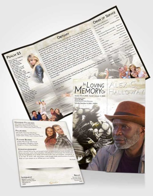 Obituary Funeral Template Gatefold Memorial Brochure Harmony Boxing Animation
