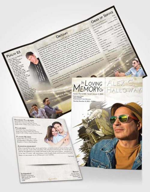 Obituary Funeral Template Gatefold Memorial Brochure Harmony Cricket Surprise